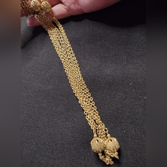 Gold Chain Necklace with Beaded Accents - Picture 9 of 9